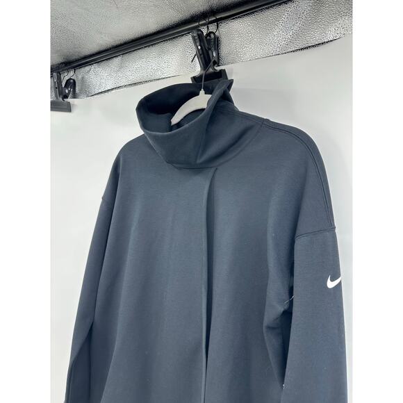 Nike Women’s S Therma-FIT Funnel Wrap Top  Black Long Sleeve Athleisure - Picture 2 of 12